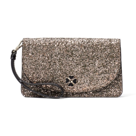 Handbags - KATE SPADE *NWT* Odette Glitter Multifunctional Wristlet - Rose Gold